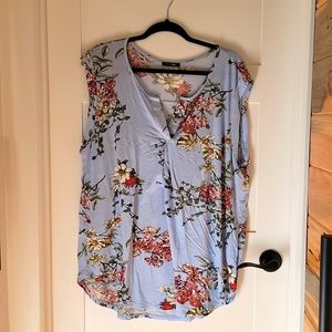 Sleeveless floral blouse